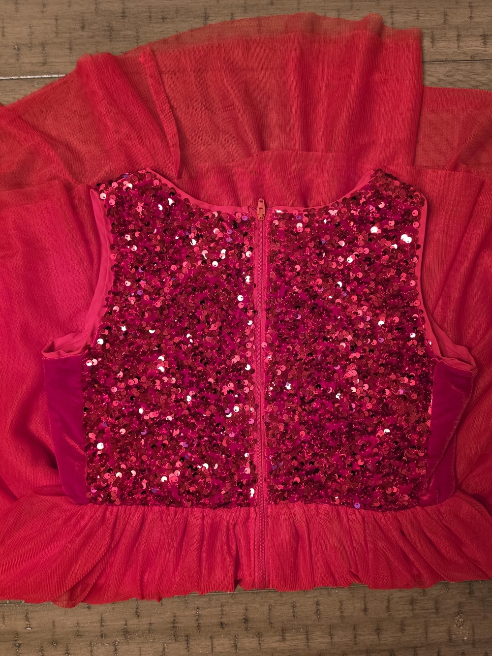 Cat & Jack Red Sequin Tulle Party Dress for Girls - Picture 4 of 4